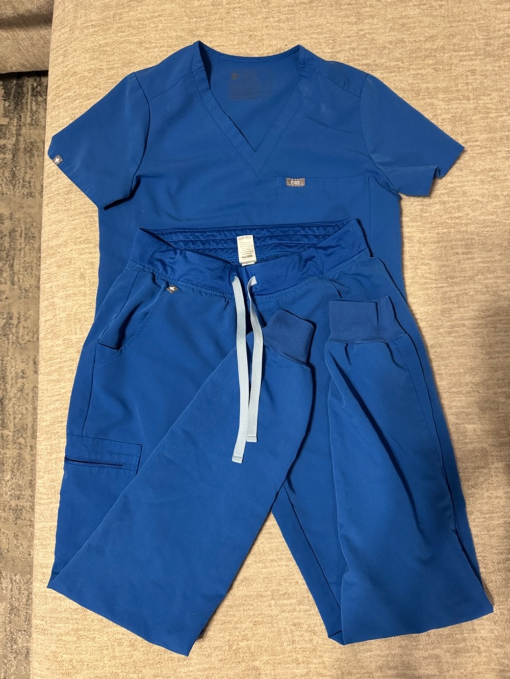 Figs Navy Blue Scrub Top and Jogger Set